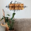 Elegant Decorative Wooden Wall Accessory, 90 x 47 cm | 100% Metal (1.2 mm) & Wooden Frame (3 cm) | Stylish Black & Walnut Design for Modern Spaces