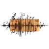 Elegant Decorative Wooden Wall Accessory, 90 x 47 cm | 100% Metal (1.2 mm) & Wooden Frame (3 cm) | Stylish Black & Walnut Design for Modern Spaces