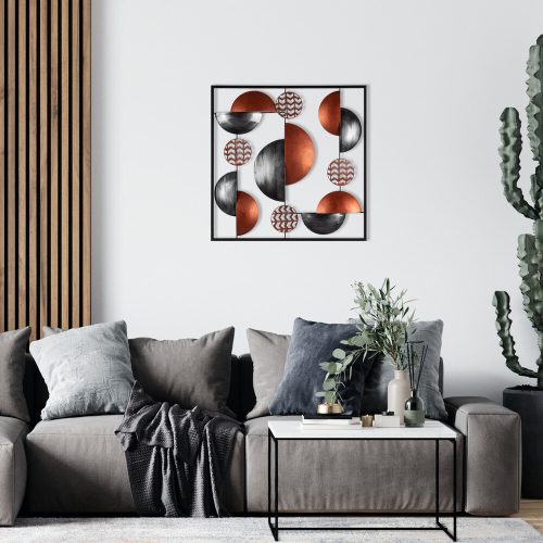 Hand-Painted Decorative Metal Wall Accessory, 55 x 55 cm, 100% Metal (0.8 mm) | Unique Color Variations for Stylish Home Decor | Elegant & Durable