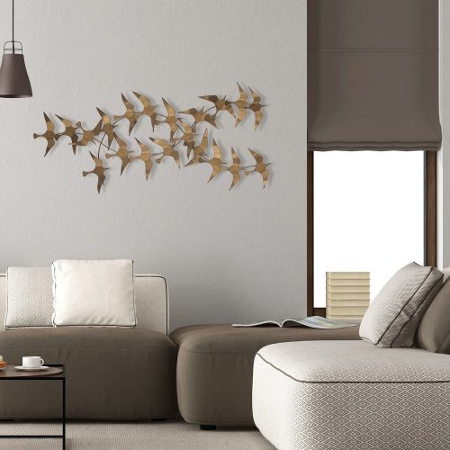 Hand-Painted Decorative Metal Wall Accessory, 112 x 11 x 50 cm | 100% Metal, 0.8 mm Thick | Unique Art Piece for Home Decor, Vivid Colors & Textures