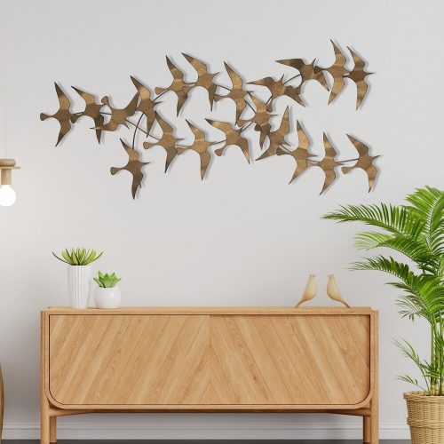 Hand-Painted Decorative Metal Wall Accessory, 112 x 11 x 50 cm | 100% Metal, 0.8 mm Thick | Unique Art Piece for Home Decor, Vivid Colors & Textures