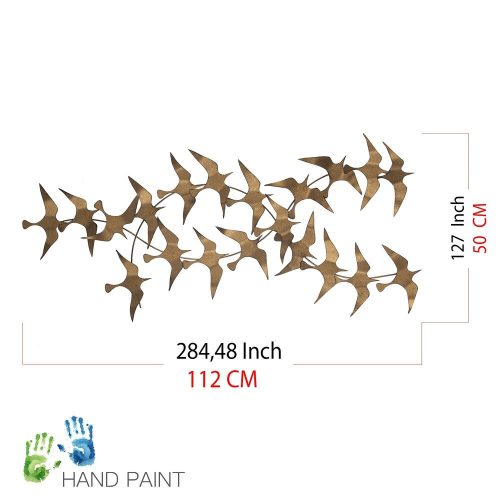 Hand-Painted Decorative Metal Wall Accessory, 112 x 11 x 50 cm | 100% Metal, 0.8 mm Thick | Unique Art Piece for Home Decor, Vivid Colors & Textures