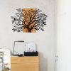 Elegant Decorative Wooden Wall Accessory, 85 x 58 cm, Black & Walnut | 100% Metal Frame (1.2 mm) & Solid Wood (3 cm) | Perfect for Modern Decor