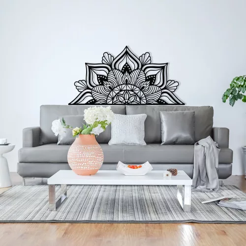 Stylish Black Decorative Metal Wall Accessory, 160 x 81 cm | 100% Metal, 1.2mm Thickness | Perfect for Modern Home Decor & Art Display