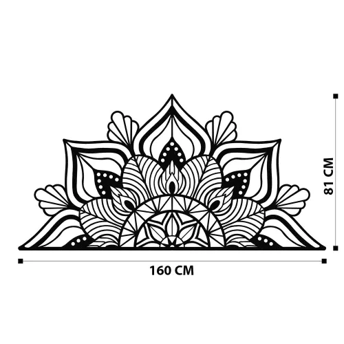 Stylish Black Decorative Metal Wall Accessory, 160 x 81 cm | 100% Metal, 1.2mm Thickness | Perfect for Modern Home Decor & Art Display