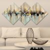 Elegant Decorative MDF Paintings (4 Pieces), 100% MDF, UV Printed | 40x40 cm (2) & 20x20 cm (2) | Total Size: 60x115 cm | Easy Wall Hanging with Double-Sided Tape