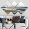 Elegant Decorative MDF Paintings (4 Pieces), 100% MDF, UV Printed | 40x40 cm (2) & 20x20 cm (2) | Total Size: 60x115 cm | Easy Wall Hanging with Double-Sided Tape