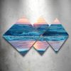 Elegant Decorative MDF Paintings (4 Pieces), 100% MDF, UV Printed | 40x40 cm (2) & 20x20 cm (2) | Total Size: 60x115 cm | Easy Wall Hanging with Double-Sided Tape