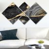 Elegant Decorative MDF Paintings (4 Pieces), 100% MDF, UV Printed | 40x40 cm (2) & 20x20 cm (2) | Total Size: 60x115 cm | Easy Wall Hanging with Double-Sided Tape