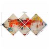 Elegant Decorative MDF Paintings (4 Pieces), 100% MDF, UV Printed | 40x40 cm (2) & 20x20 cm (2) | Total Size: 60x115 cm | Easy Wall Hanging with Double-Sided Tape