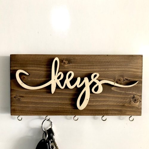 Solid Wood Key Holder, 40 x 14 x 3 cm | Durable & Stylish Design | Perfect for Organizing Keys in Entryway, Hallway, or Home Office