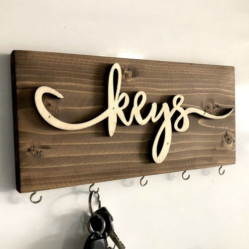 Solid Wood Key Holder, 40 x 14 x 3 cm | Durable & Stylish Design | Perfect for Organizing Keys in Entryway, Hallway, or Home Office