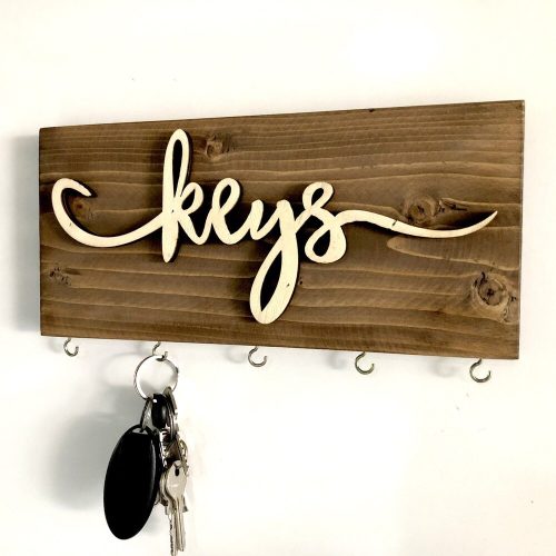 Solid Wood Key Holder, 40 x 14 x 3 cm | Durable & Stylish Design | Perfect for Organizing Keys in Entryway, Hallway, or Home Office