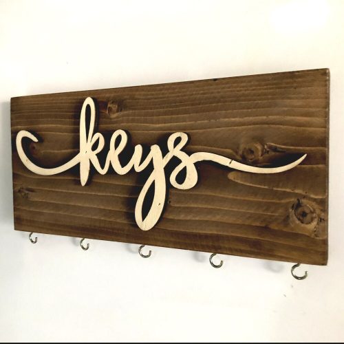 Solid Wood Key Holder, 40 x 14 x 3 cm | Durable & Stylish Design | Perfect for Organizing Keys in Entryway, Hallway, or Home Office