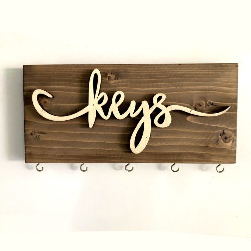 Solid Wood Key Holder, 40 x 14 x 3 cm | Durable & Stylish Design | Perfect for Organizing Keys in Entryway, Hallway, or Home Office