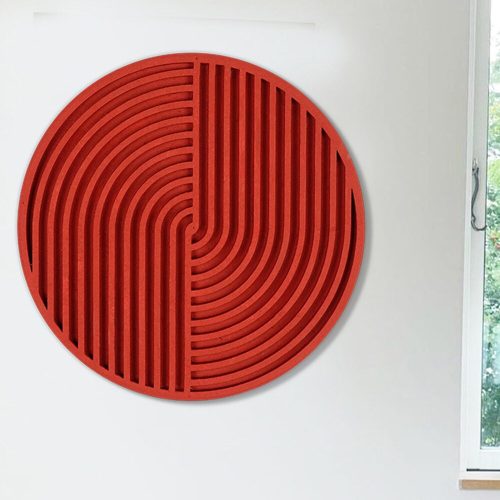 Elegant Red Decorative Wall Accessory, 33 x 33 x 2 cm | 100% Spruce Wood | Perfect for Modern Home Decor & Stylish Interiors