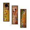 Elegant Gustav Klimt Decorative Framed MDF Paintings (3 Pieces), 19 x 70 cm | 100% MDF & Pine Wood Frame | UV Printed Art for Modern Home Decor