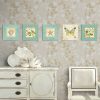Elegant Decorative MDF Paintings (5 Pieces), 15 x 15 cm, Blue, Cream & Green | 100% MDF, UV Printed, Perfect for Home Decor & Modern Spaces