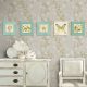 Elegant Decorative MDF Paintings (5 Pieces), 15 x 15 cm, Blue, Cream & Green | 100% MDF, UV Printed, Perfect for Home Decor & Modern Spaces