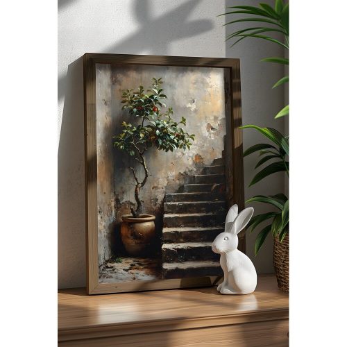 Elegant Decorative Framed MDF Painting, 35 x 47 x 3.5 cm | 100% MDF (3 mm) & Spruce Frame | Perfect for Home Decor & Modern Aesthetics