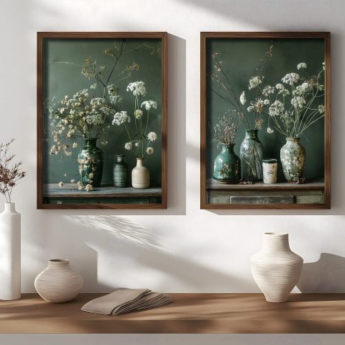 Elegant Decorative Framed MDF Paintings (2 Pieces), 35 x 47 x 3.5 cm | 100% MDF & Spruce Frame | Perfect for Home Decor & Modern Aesthetics