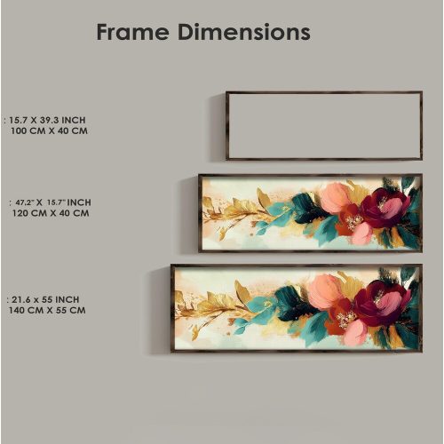 Elegant Decorative Framed MDF Painting, 40 x 120 x 3.5 cm | 100% MDF & Pine Wood Frame | UV Printed Art for Modern Home Décor