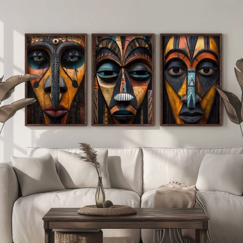 Elegant Decorative Framed MDF Paintings (3 Pieces), 50 x 70 x 3.5 cm | 100% MDF & Spruce Frame, UV Printed | Perfect for Home Decor & Modern Spaces