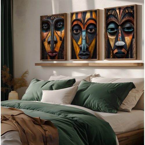 Elegant Decorative Framed MDF Paintings (3 Pieces), 50 x 70 x 3.5 cm | 100% MDF & Spruce Frame, UV Printed | Perfect for Home Decor & Modern Spaces