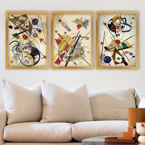 Elegant Decorative Framed Painting Set (3 Pieces), 35 x 45 cm | 100% Wooden Frames, 2 cm Thick Polystyrene | UV Digital Printing, Perfect for Home Decor