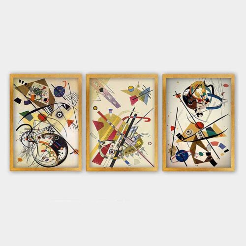 Elegant Decorative Framed Painting Set (3 Pieces), 35 x 45 cm | 100% Wooden Frames, 2 cm Thick Polystyrene | UV Digital Printing, Perfect for Home Decor