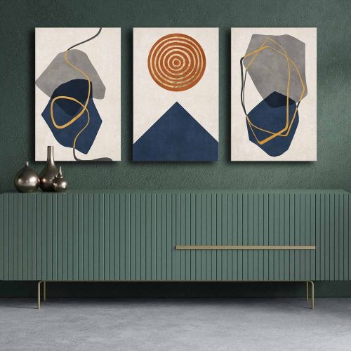 Elegant Decorative Canvas Painting Set (3 Pieces), 100% Canvas & Pine Wood Frame, 45 x 70 cm Each | Total Size: 145 x 70 cm | Perfect for Home Décor