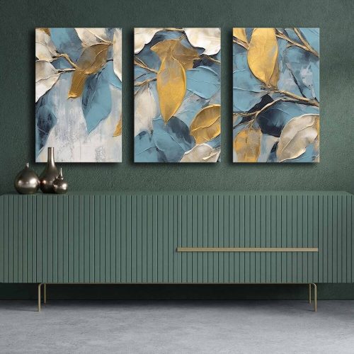 Elegant Decorative Canvas Painting Set (3 Pieces), 100% Canvas & Pine Wood Frame, 45 x 70 cm Each | Total Size: 145 x 70 cm | Perfect for Home Décor