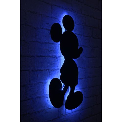 Decorative LED Lighting with Black MDF Base, 32 x 50 cm | 60 LEDs/m, 300 Lumen, 3000K | 50,000 Hour Lifespan, Built-in Wall Hanging, Elegant Blue Design
