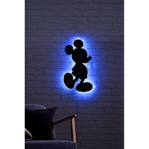 Decorative LED Lighting with Black MDF Base, 32 x 50 cm | 60 LEDs/m, 300 Lumen, 3000K | 50,000 Hour Lifespan, Built-in Wall Hanging, Elegant Blue Design