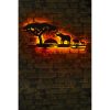 Decorative LED Lighting with Black MDF Base, 30 x 75 cm | 60 LEDs/m, 12V 1A Adapter, 375cm Cord | Vibrant Yellow & Red Colors, Perfect for Home Decor