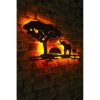Decorative LED Lighting with Black MDF Base, 30 x 75 cm | 60 LEDs/m, 12V 1A Adapter, 375cm Cord | Vibrant Yellow & Red Colors, Perfect for Home Decor