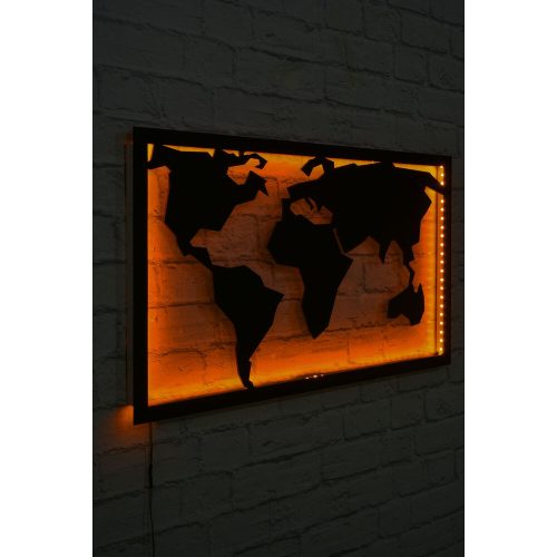 Elegant Yellow Decorative LED Lighting, 71 x 40 cm | Black MDF Base (2.7mm), 60 LEDs/m, 12V 1A Adapter | Perfect for Modern Decor
