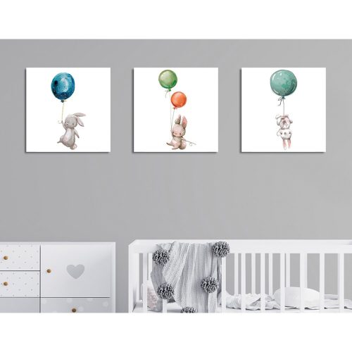 Elegant Decorative Canvas Painting Set (3 Pieces), 30 x 30 cm | 60% Cotton/40% Polyester, Wooden Frame, Digital Print | Perfect for Home Decor & Art Lovers