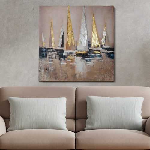 Hand-Painted Decorative Oil Painting on 100% Canvas, 70 x 70 cm, Framed in 100% Wooden Frame (3 cm Thick) | Perfect for Home Decor & Art Lovers