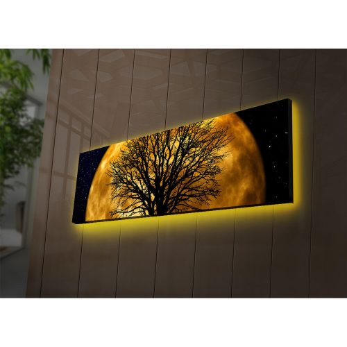Decorative LED Lighted Canvas Painting, 30 x 90 cm, 100% Suede Canvas, Wooden Frame (3 cm), Battery-Powered with On/Off Switch, Perfect for Home Decor