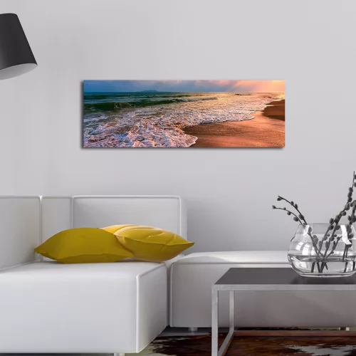 Stunning LED Lighted Canvas Painting, 30 x 90 cm, 100% Suede Canvas, Wooden Frame (3 cm) | Battery-Powered, On/Off Switch | Perfect for Home Decor