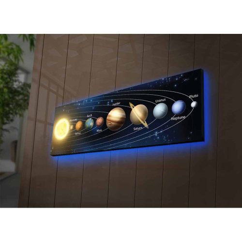 Stunning LED Lighted Canvas Painting, 30 x 90 cm, 100% Suede Canvas, Wooden Frame (3 cm) | Battery-Powered, On/Off Switch | Perfect for Home Decor