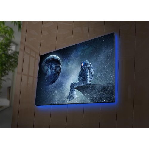 Decorative LED Lighted Canvas Painting, 45 x 70 cm, 100% Suede Canvas, Wooden Frame (3 cm), Battery-Powered with On/Off Switch, Perfect for Home Decor