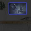 Decorative LED Lighted Canvas Painting, 45 x 70 cm, 100% Suede Canvas, Wooden Frame (3 cm), Battery-Powered with On/Off Switch, Perfect for Home Decor
