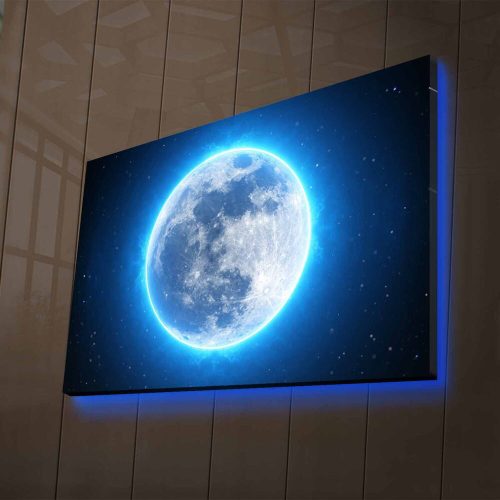 Decorative LED Lighted Canvas Painting, 45 x 70 cm, 100% Suede Canvas, Wooden Frame (3 cm), Battery-Powered with On/Off Switch, Perfect for Home Decor