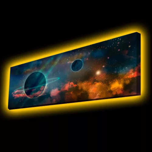 Decorative LED Lighted Canvas Painting, 30 x 90 cm, 100% Polyester Canvas, Wooden Frame (3.5-4 cm), Battery-Powered with On/Off Switch, Perfect for Home Decor