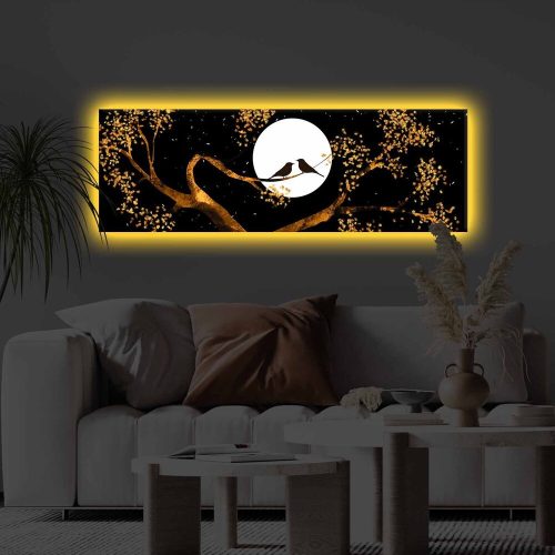 Decorative LED Lighted Canvas Painting, 30 x 90 cm, 100% Polyester Canvas, Wooden Frame (3.5-4 cm), Battery-Powered with On/Off Switch, Perfect for Home Decor