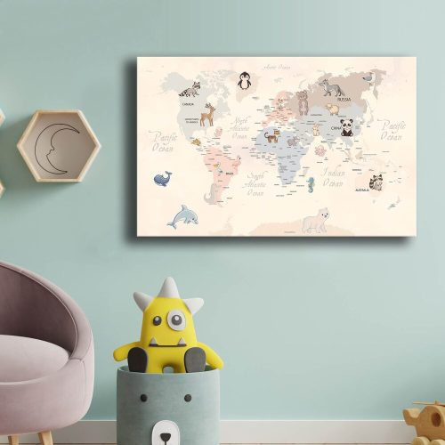 Charming Decorative Canvas Painting for Kids, 45 x 70 cm, 100% Canvas with Pine Frame (2.8 mm) | Perfect Nursery & Playroom Decor, Adorable Design