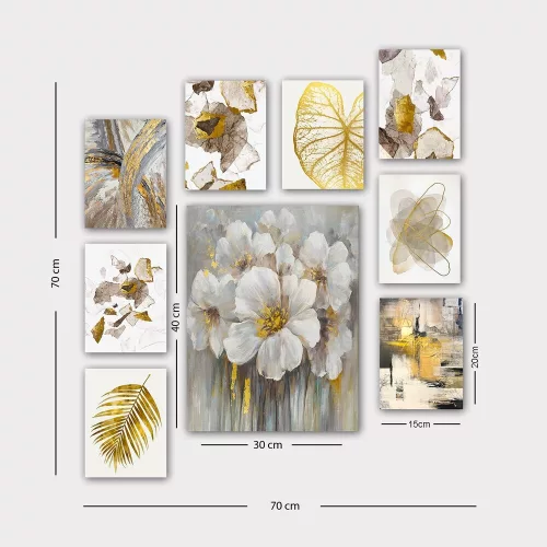 Elegant Decorative MDF Paintings (9 Pieces), 100% MDF, 3 mm Thick | 20 x 15 cm (8 pcs) & 30 x 40 cm (1 pc) | Perfect for Home Decor & Art Lovers