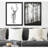 Elegant Decorative Framed Paintings (2 Pieces), 34 x 44 cm, White & Black | 100% MDF, 2 cm Thick | Stylish Wall Art for Modern Home Decor